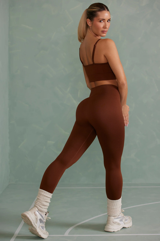Super Sculpt Full Length Leggings in Copper Brown - UK Size:L
